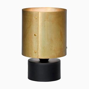 Lámpara de mesa Swipe de latón crudo negro de Konsthantverk