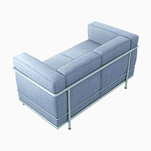 Lc2 2-Sitzer Sofa von Le Corbusier, P.Jeanneret, Charlotte Perriand für Cassina