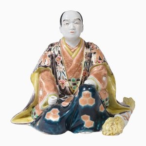 Figura masculina Kutani japonesa de porcelana, 1890