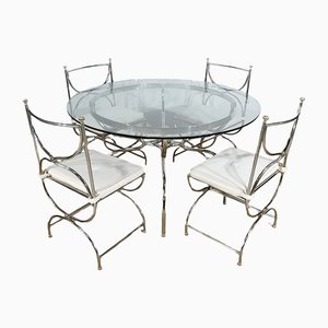 Savonarole Model Table and 4 Chairs Set from Maison Jansen, 1960s, Set of 5