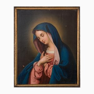 Painting of Madonna, Naples, 19th-Century, Oil on Canvas, Framed
