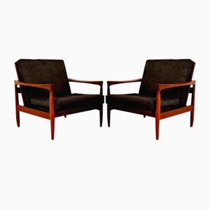 Mid-Century Swedish Teak Kolding Armchairs by Erik Wörtz, 1960s, Set of 2
