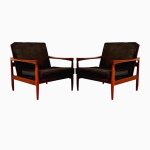 Mid-Century Swedish Teak Kolding Armchairs by Erik Wörtz, 1960s, Set of 2