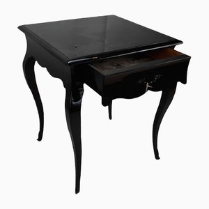 Louis XVI Style Black Lacquered Auxiliary Table
