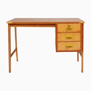 Mid-Century Beech & Maple Desk in Carlo De Carli Style