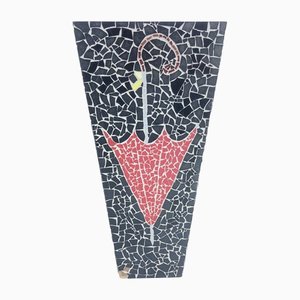 Ceramic Mosaic Umbrella Stand for Wall Mounting, 1950s