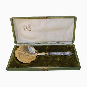 Strawberry Shovel in Solid Silver, 1800s