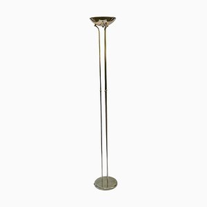 Floor Lamp on Three Legs in Gilded Brass