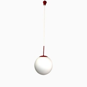 Vintage Bauhaus Style Opaline Glass Globe Ceiling Lamp From Orion, 1970s