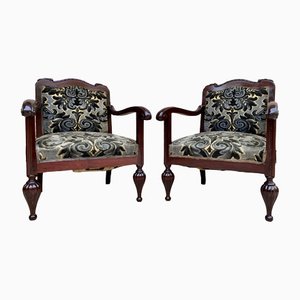 Set of Mid-Century Spanish Armchairs in Wood