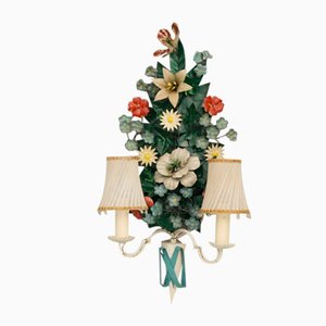 Blumenarrangement Wandlampe, 1950er