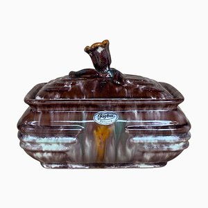 Scatola in stile Art Déco in ceramica con coperchio di Jasba