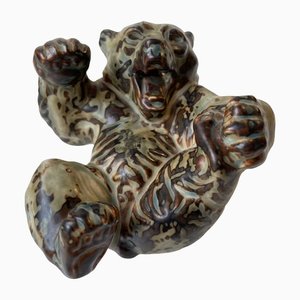 Glazed Ceramic Bear by Knud Kyhn for Royal Copenhagen, 1950s