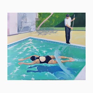 Ilia Balavadze, Blue Pool, 2021, Oil on Canvas