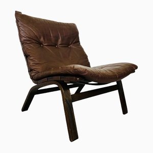 Vintage Scandinavian Coco Leather Lounge Chair, 1970s