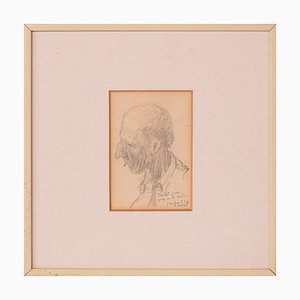 Croquis d'un Homme, 1920s, Crayon sur Papier, Encadré