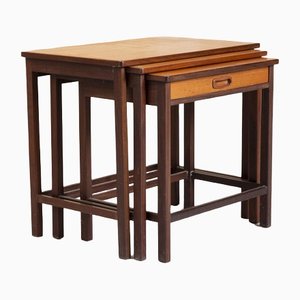 Mid-Century Danish Nest of Tables in Teak with Single Drawer