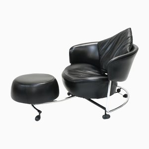 Adjustable Leather Girotonda Lounge Chair by Francesco Binfaré for Cassina, 1990s