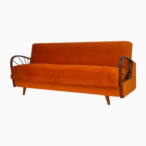 Velvet Sofa with Fold-Out Function, 1960s