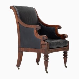 Fauteuil en Acajou, Angleterre, 19ème Siècle