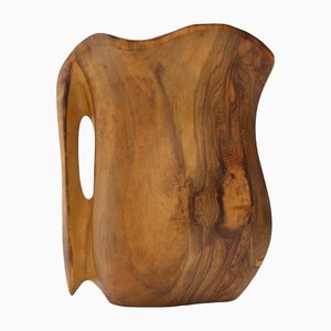 Shaped Wooden Jug Vase in the Style of Alexandre Noll, 1960s