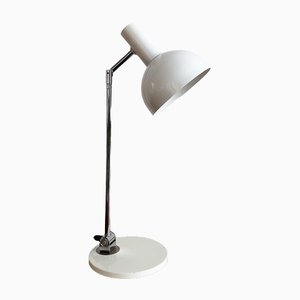 Lámpara de mesa reversible de metal blanco y cromo, años 60