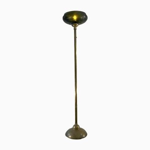 Lampe aus Bronze & böhmischem Glas von Pallme & Koenig, 1900er