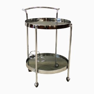 Cart Table in Chromed Steel and Glass Spoken, 1960s