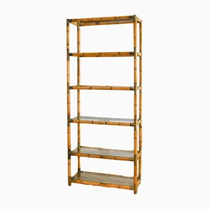Bamboo Bookcase with Brass Details