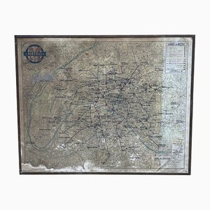 Large Map of Paris Metro, 1930s