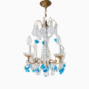 French Chandelier with Blue Crystals