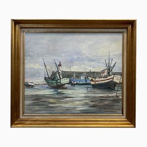 Maurice Bernard, Le port d’Erquy, Oil on Canvas, Framed
