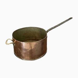​​large Antique Copper Saucepan from Liptons