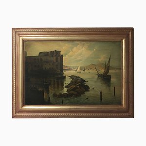 Naples, Posillipo School, Oil on Canvas, Framed