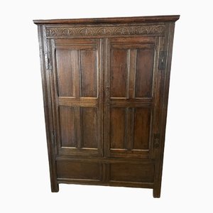 17th Century Antique Oak Wardrobe or Hall Cupboard
