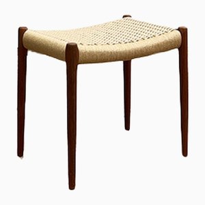Mid-Century Danish Model 80A Stool in Teak with Paper Mesh by Niels O. Møller for JL Mollers, 1950s
