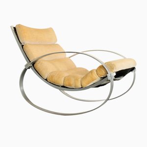 Rocking Chair en Mohair de Hans Kaufeld