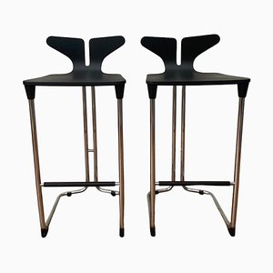 Modern Black and Chromed Barstools from Casamania, Set of 2