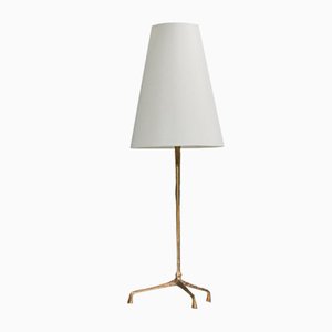 Large French Table Lamp in Gilded Bronze by Felix Agostini