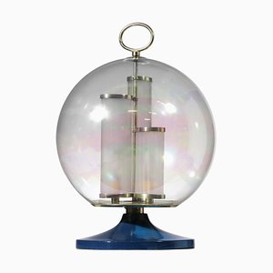 Lampada da tavolo con sfera in vetro iridescente di Angelo Brotto, anni '70