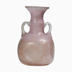 Vase en Verre Irisé avec Détails Dorés et Poignées
