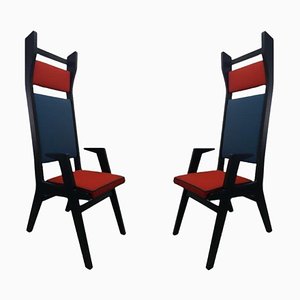 Red, Blue, Red Colette Armchairs by Colé Italia, Set of 2