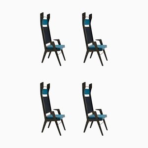 Turquoise - Blue - Turquoise Colette Armchairs by Colé Italia, Set of 4