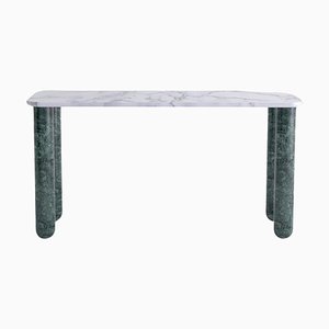 Small White and Green Marble Sunday Dining Table by Jean-Baptiste Souletie