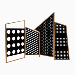 Black Lacquered Opto Folding Screen by Colé Italia