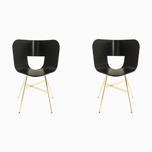 Gold 4 Legs Tria Chair with Ral Color Seat by Colé Italia, Set of 2