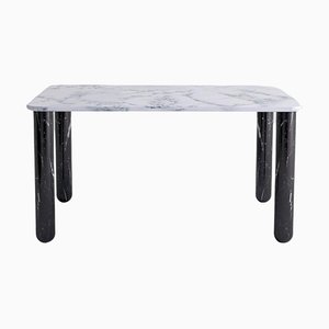 Medium White and Black Marble Sunday Dining Table by Jean-Baptiste Souletie