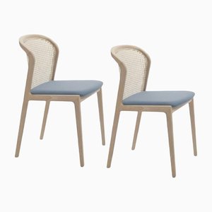 Beech Wood Velvet Frothy Glicine Vienna Chair by Colé Italia, Set of 2