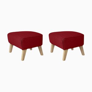 Red Natural Oak Raf Simons Vidar 3 My Own Chair Footstool from By Lassen, Set of 2