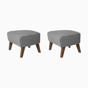 Grey and Smoked Oak Raf Simons Vidar 3 My Own Chair Footstool from By Lassen, Set of 2